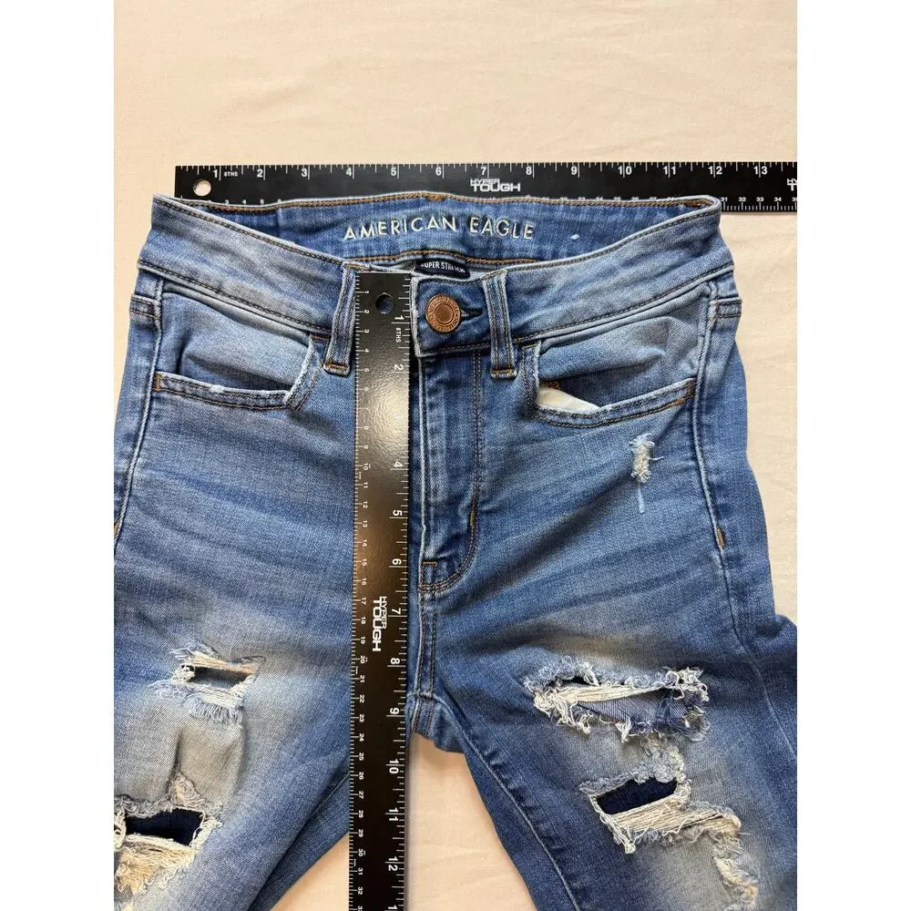 American Eagle Super Stretch Distressed‎ Skinny Jeans Women’s Size 2